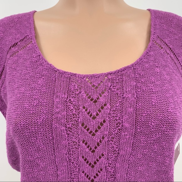 NWT Rubbish Open Knit Cap Sleeve Sweater - Picture 2 of 10